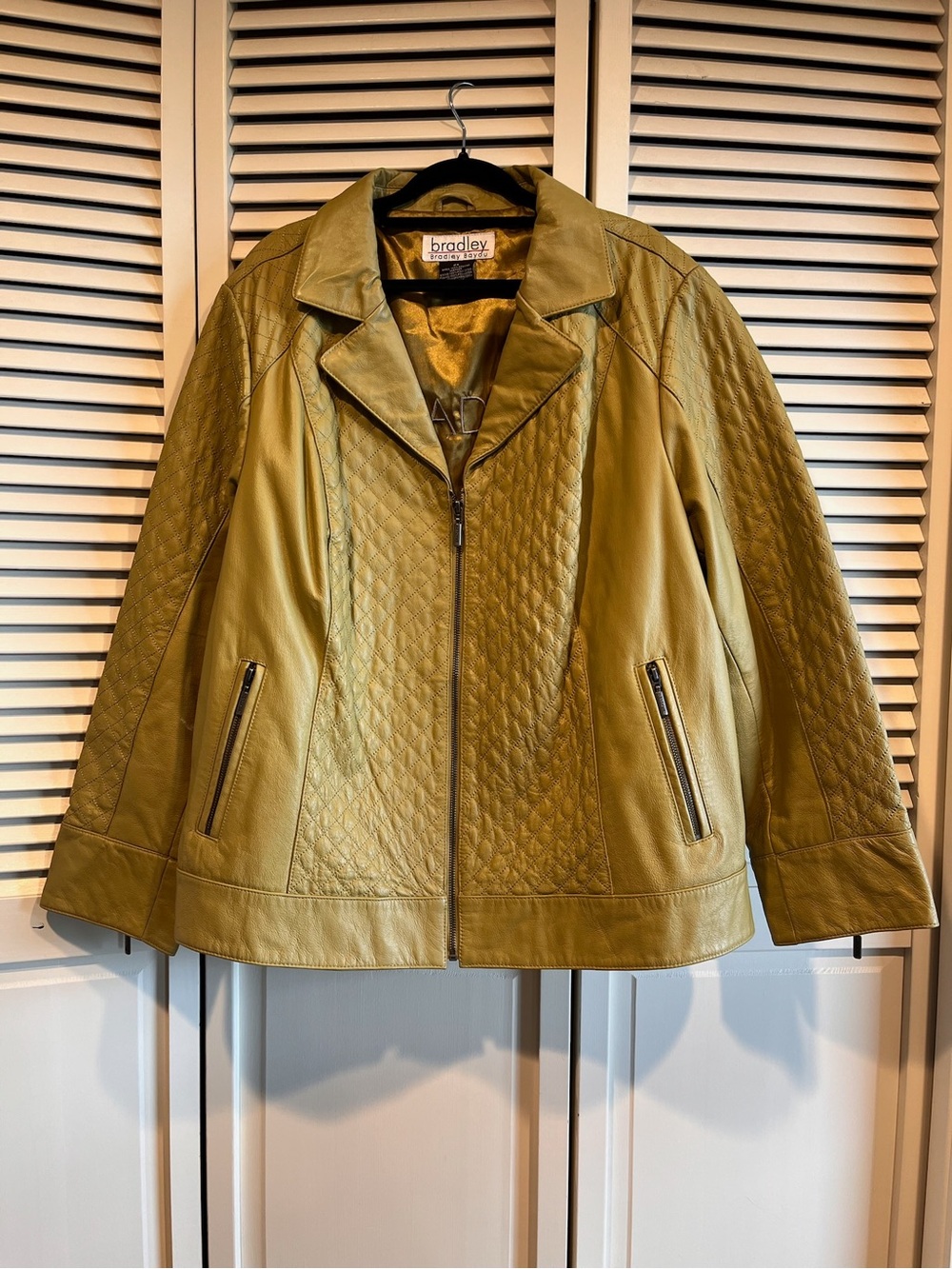 Bradley Olive Green Quilted Leather Jacket